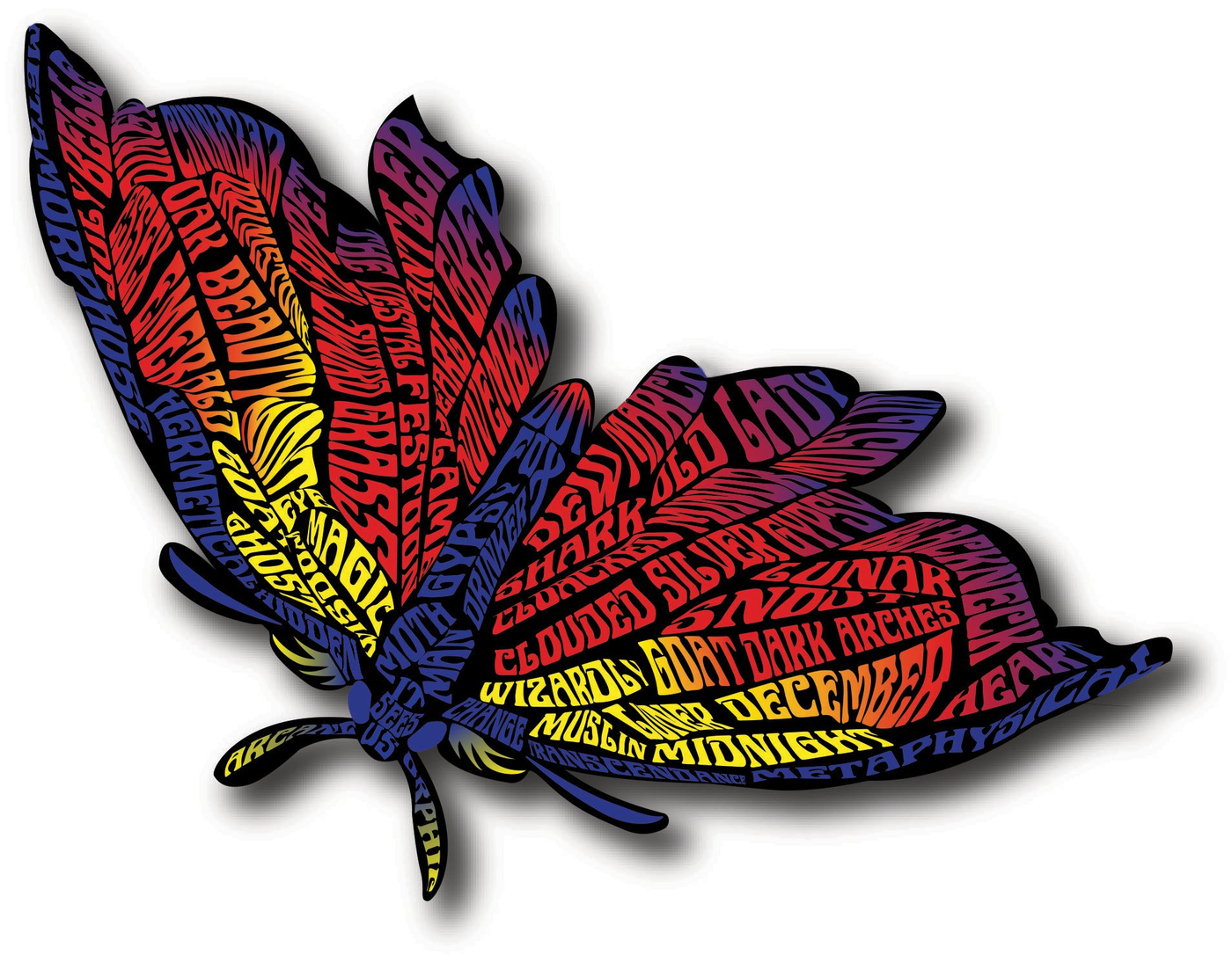 Moth Typography Illustration