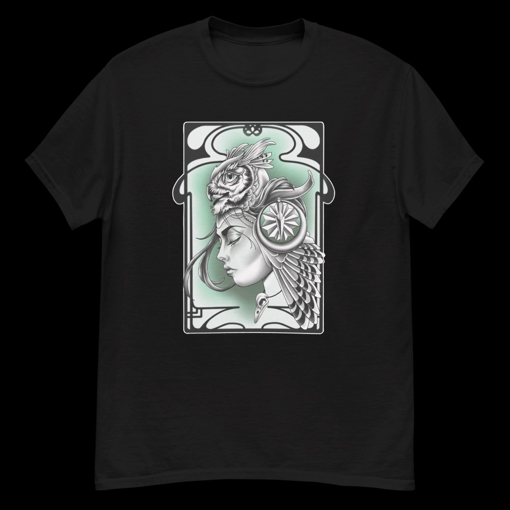 Mariposa illustration on black t-shirt mockup