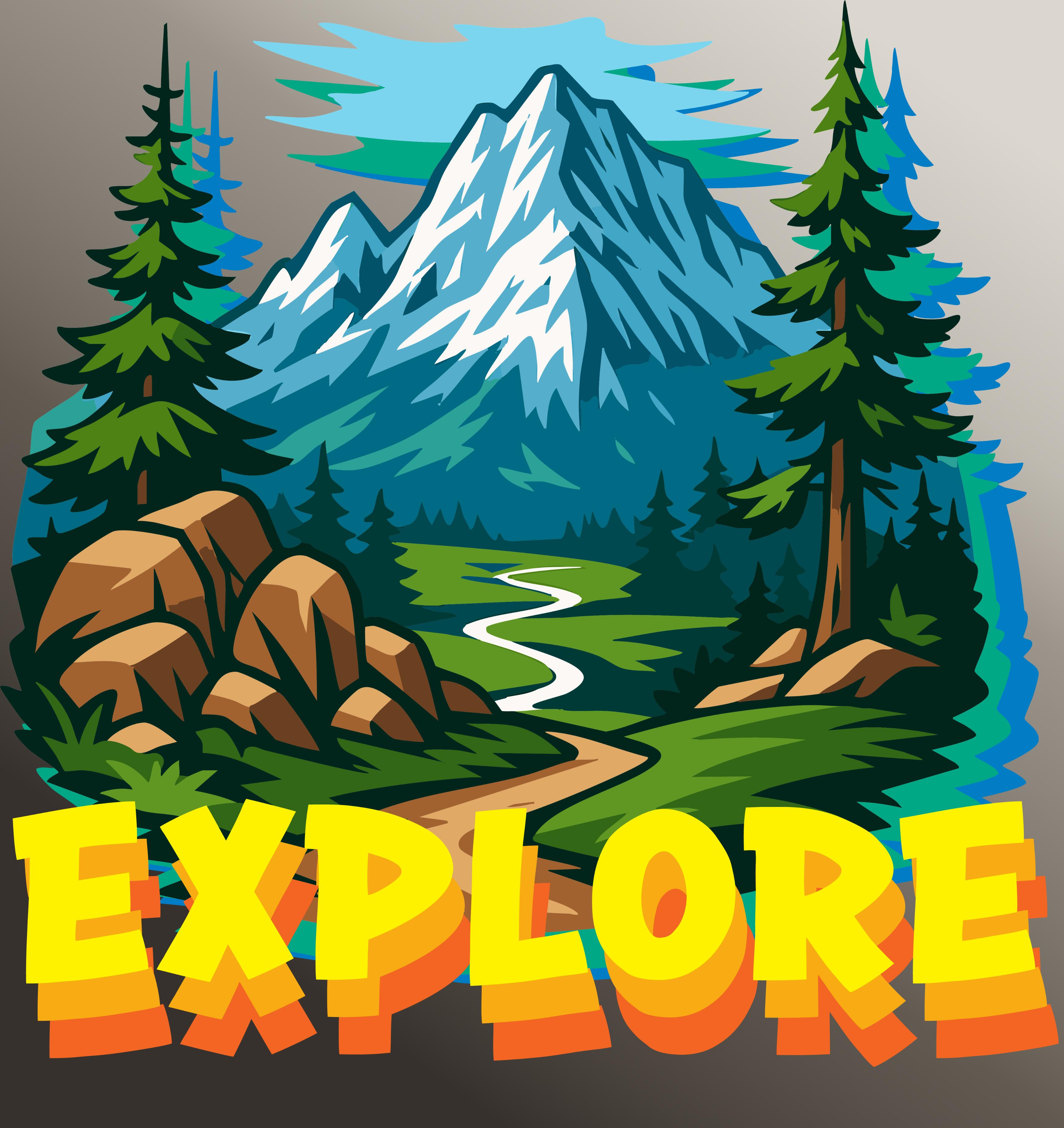 Explore outdoor apparel graphic